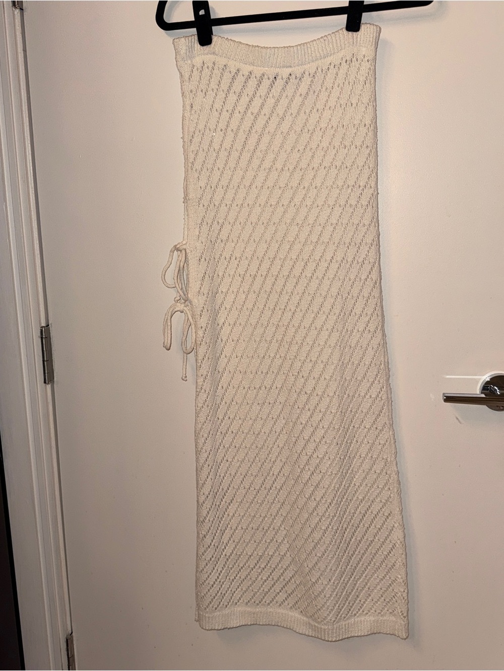 Women's Cream Knit Swim Coverup Maxi Skirt